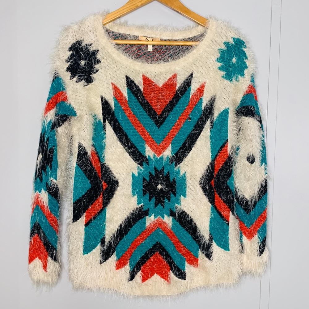36 Point 5 | Southwestern/Boho Fuzzy Sweater